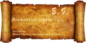 Borkovits Iduna névjegykártya